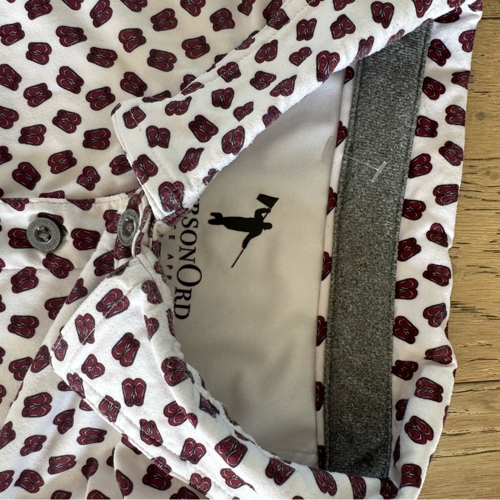 Men's Polka Dot Polo Shirt - Black and White - Picture 5 of 9